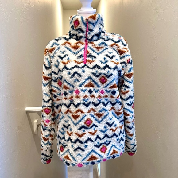 Eddie Bauer Women's Aztec Fleece Quarterzip Sweater Size Small - Picture 2 of 12